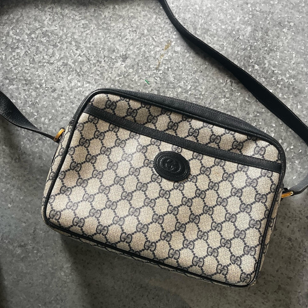 Gucci Blue and Cream Crossbody Bag